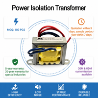 Transformateur d'isolement audio linéaire 12V 220V vers 12V AC 0.25A avec support de montage et transformateurs de contrôle