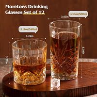 Verre à whisky en cristal gravé, coupe Old Fashioned et verres Highball pour les cocktails et les boissons au bourbon