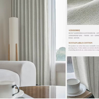 Voilages et cantonnières intégrés haut de gamme, modernes et minimalistes, style crème, en coton et lin, à double face, avec ouverture supérieure en corde, pour toutes les saisons