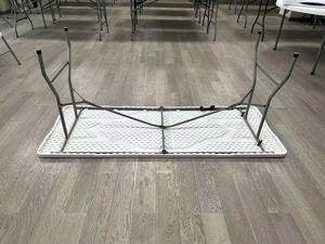 Adjustable <strong>Folding</strong> <strong>Dining</strong> and Hospital Use <strong>Tables</strong> and Chairs Rectangular Plastic Portable <strong>Folding</strong> <strong>Tables</strong> with Metal Frame - Product Image 4
