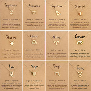 Vente en gros de chaînes en alliage Collier é<span class=keywords><strong>l</strong></span>égant avec 12 pendentifs signe du zodiaque, bijoux d'anniversaire et Lion Balance - Product Image 4