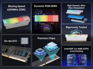 Mémoire RAM DDR5 haute vitesse 32 Go (2*16 Go) 4800 MHz 5600 MHz 6000 MHz 7200 MHz pour PC, jeux, rendu, station de travail, ordinateur de bureau, en stock - Product Image 2