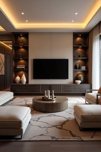 Mobile TV <span class=keywords><strong>Moderno</strong></span> di Lusso a Parete con Supporto Fluttuante per <span class=keywords><strong>Soggiorno</strong></span>, Camera da Letto, Appartamento, Hotel, con Funzioni di Archiviazione, Adatto per TV da 65+ Pollici - Product Image 6