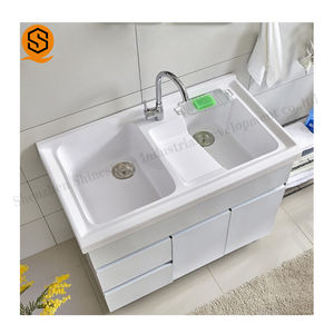 Bañera de lavandería de superficie sólida de acrílico de alta calidad con arandela - Product Image 1