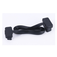 Cable de Diagnóstico OBD Plano de Bajo Perfil de 1m, 16 Pines, Macho-Hembra, Lector de Códigos, Compatible con OBD2 OBDII