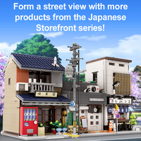 Cada C66010 MOC LED City Tea Shop House Architecture Shop Figures Display Model Kit Bricks Gifts for Adults Building Blocks Sets
