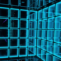 Pista de baile LED RGB 3D Luz de matriz a todo color con marco de acero IP65 20W Control de potencia DMX512 para DJ