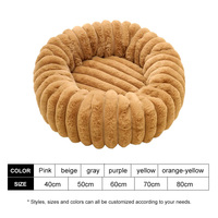 Coussin pour animaux de compagnie personnalisé OEM, en fausse fourrure de lapin douce, rond, pour chien ou chat, confortable, respirant, anti-affaissement, 40-80 cm, plusieurs couleurs
