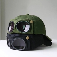 Casquette de baseball Snapback au design cool avec lunettes de pilote et lunettes de protection, style aviation, Gorras
