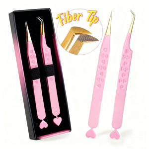 巴基斯坦批发卷曲尖头彩色睫毛延长镊子，易于挑选，隔离纤维尖头睫毛镊子 - Product Image 5