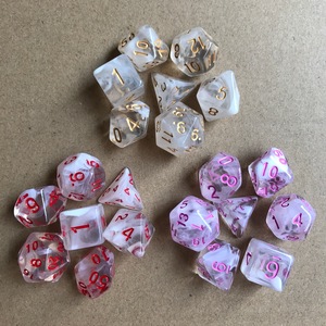 Latest Style High Quality <strong>Colored</strong> Transparent White Rpg Game Acrylic RPG Dungeons Games Polyhedral DnD <strong>Dice</strong> <strong>Set</strong> - Product Image 1