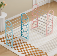 Étagère de rangement pour chaussures moderne à 4 niveaux, en métal durable, détachable, à poser au sol, pour le salon