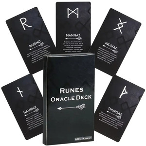 Cartes d'<span class=keywords><strong>Oracle</strong></span> Runic Personnalisées en Usine, Artisanat Moderne Exquis pour les Réunions Familiales et les Cérémonies de Divination - Product Image 1