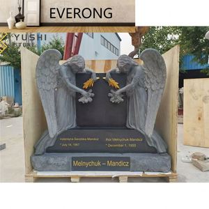 Pierre tombale moderne noire pour extérieur, parc et cimetière, conçue pour monuments Ev05 - Product Image 2