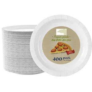 7 inch White Disposable Paper Plates Bulk Round Soak Proof Paper Dinner Plates for Parties and Everyday Use