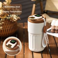 Mug portable intelligent avec affichage de la température, 450 ml, en acier inoxydable 316, tasse isotherme de voyage au design moderne, haute valeur esthétique, pour femmes 6