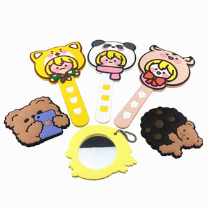 Custom Portable Mini Soft PVC Silicone Vanity Makeup Mirror Promotional Portable Small Makeup Mirror