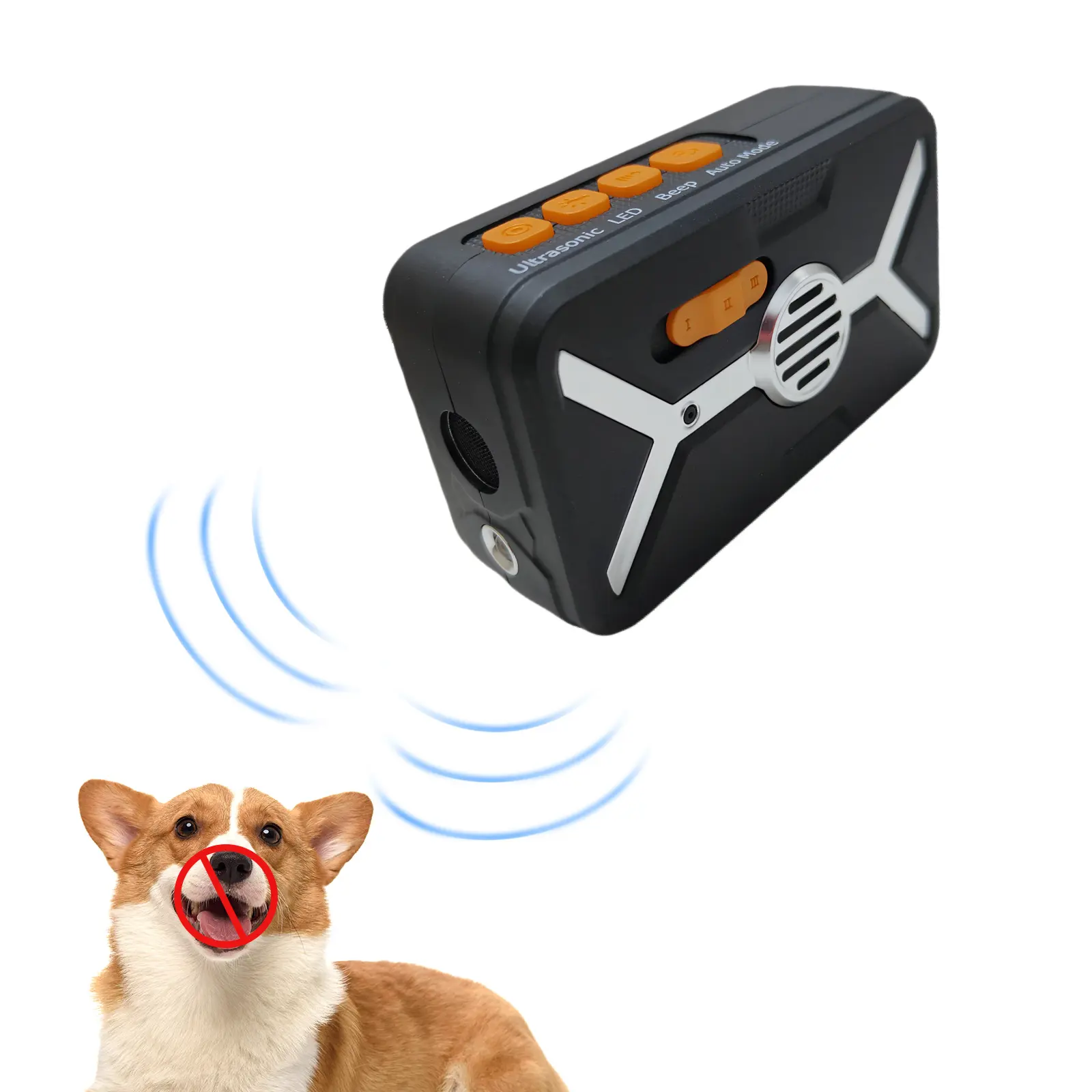 Anti Barking Device Stop Barking Ultrasonic Dog Barking Deterrent with LED Flashlight 25 FT Range Rechargeable