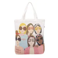 אישית אקו מותאם אישית מודפס לוגו אופנה כותנה בד Tote תיק עם כיס לנשים מכולת קניות Tote שקיות