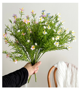 Fiori Artificiali di Gypsophila in Seta, Composizione Floreale per Arredamento Soggiorno, Ornamento per Mobile TV, Pianta in Vaso, Decorazione da Tavolo in Seta - Product Image 6