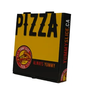 Caixa ecológica personalizada para pizza, flauta ondulada personalizada com tamanho impresso, caixa branca de 9 polegadas, mini caixas para pizza