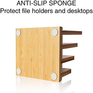 Organisateur de bureau en bois pour la maison avec compartiments multiples et système de fixation ; gestionnaire de courrier en bambou et bois ; pour comptoir - Product Image 5