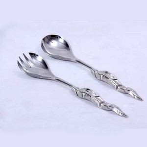 Juego de Cubiertos de Lujo con Diseño Real, Juego de Cubiertos de Acero Inoxidable con Diseño de Cuadros Plateados - Product Image 5