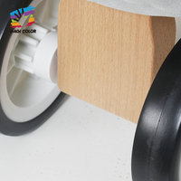 Vélo d'équilibre en bois à 4 roues pour tout-petits avec panier de rangement – Peinture écologique, sûr et stable, pour l'apprentissage de la conduite, adapté aux enfants de 2 à 10 ans