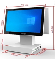 Machine de paiement de restaurant à écran tactile de terminal de point de vente tout-en-un de 15.6 ''avec caisse enregistreuse d'imprimante de 80mm pour système de point de vente