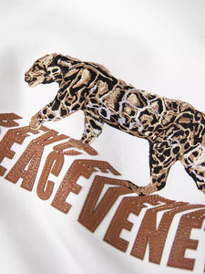 2025 Luxo <span class=keywords><strong>Cheetah</strong></span> Bordado Men's Loose Fit Tripulação Pescoço Pullover Camisola de Manga Longa Top 100% Algodão para o Inverno - Product Image 3