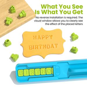 Emporte-pièces personnalisés en plastique pour biscuits et fondants, avec lettres <span class=keywords><strong>de</strong></span> l'alphabet et chiffres (0-9) - Product Image 2