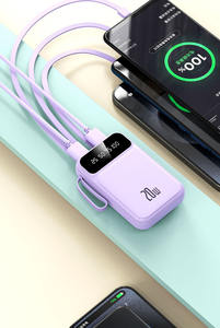 Mini <span class=keywords><strong>Power</strong></span> <span class=keywords><strong>Bank</strong></span> 5000mAh 10000mAh 20000mAh Alta Capacidade Carregamento Rápido com Cabo Fonte de Energia Móvel - Product Image 3