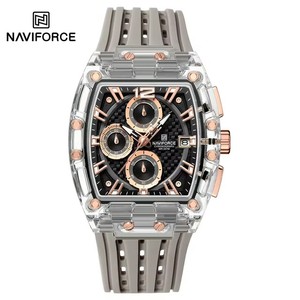 นาฬิกา NAVIFORCE 7105 ดีไซน์ใหม่ โปร่งใส ทรง Tonneau สำหรับผู้ชาย นาฬิกาควอตซ์ กันน้ำ หรูหรา สปอร์ต สำหรับกิจกรรมกลางแจ้ง - Product Image 2