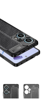 Pare-chocs de luxe en TPU souple en cuir Litchi, coque arrière de téléphone portable pour Xiaomi Redmi Note 12 Turbo