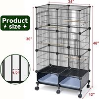 Cage à oiseaux en fer VISCOO améliorée et cryptée de 46 pouces avec perchoirs en bois, plateau coulissant et abreuvoir pour oiseaux de petite/moyenne taille