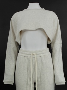 Customizzazione della consapevolezza del marchio <span class=keywords><strong>di</strong></span> peso medio in cotone francese Terry squadrato oversize Slouchy CROP tracolla felpa da <span class=keywords><strong>donna</strong></span> - Product Image 4