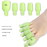 Vente en gros 5 pièces réutilisables en plastique UV Gel dissolvant pour vernis nettoyant pied orteil ongles tremper hors capuchon Clips