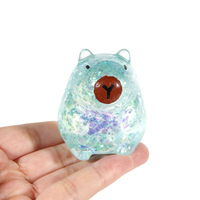 Jouet populaire anti-stress en TPR en forme de mini capybara, avec paillettes, poudre dorée Aurora et effet maltose, à rebond lent