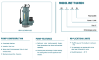 Pompa Air Bersih Submersible Grandfar 220V 1.5KW 2HP 3'' Besi Cor OEM Pompa Air Bertekanan Tinggi Motor Tembaga