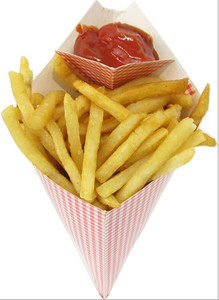 Cônes en papier kraft écologiques avec compartiment intégré pour sauce, idéaux pour les frites, les sauces et les snacks, fabriqués à partir de matériaux recyclés et biodégradables. - Product Image 6