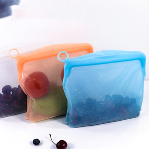 Factory Supply 500ml Eco-Friendly Reusable Silicone Food Storage Bags Set Airtight