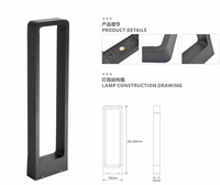 Lampe de jardin LED moderne 10W pour hôtel, extérieur, étanche IP65, en aluminium, type bollard, AC 220V, garantie 3 ans, CRI80