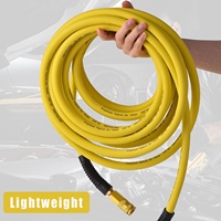 Tuyau d'air hybride en polymère extrêmement flexible 3/8"x50ft avec raccord rapide et ensemble de connecteurs pour outils pneumatiques et applications automobiles