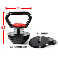 Équipement de fitness et de gym, haltères russes réglables, ensemble d'haltères, kettlebell réglable avec poignée