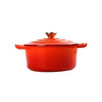 Peralatan masak besi cor Enamel, 22cm panci panci Belanda, set peralatan masak besi cor Casserole, dengan tutup