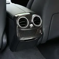 Pour Mercedes Benz Classe C W205 2015-18, cache anti-coup de pied en fibre de carbone ABS pour la sortie d'air conditionné arrière, accessoires décoratifs pour voiture