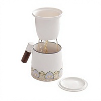 Ensemble de tasses chauffantes thermostatiques en céramique moderne avec séparation thé-eau, cadeau souvenir pour usage au bureau