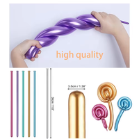 Vente en gros de ballons magiques longs torsadés 260 1.8g métallisés chromés pour décoration de fête d'enfants