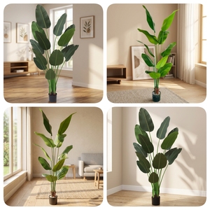 Vente en gros de plantes artificielles en plastique pour jardin ornemental tropical : bananier et oiseau de <span class=keywords><strong>paradis</strong></span> - Product Image 2