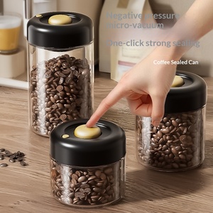Barattolo in Vetro Ermetico per Alimenti con Chiusura <span class=keywords><strong>Sottovuoto</strong></span> per Chicchi di Caffè e Tè, Capacità 501-800ML, Design Sportivo - Product Image 1